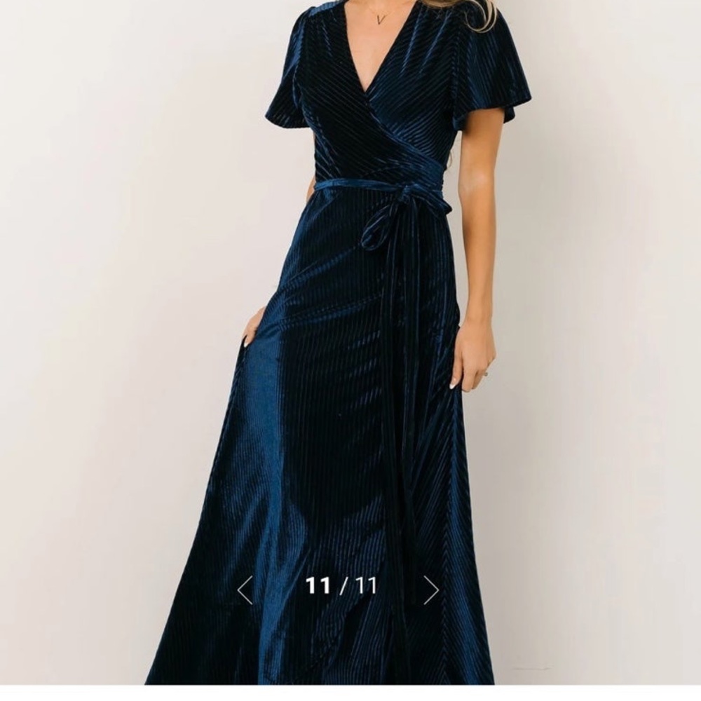 Baltic born velvet navy maxi dress